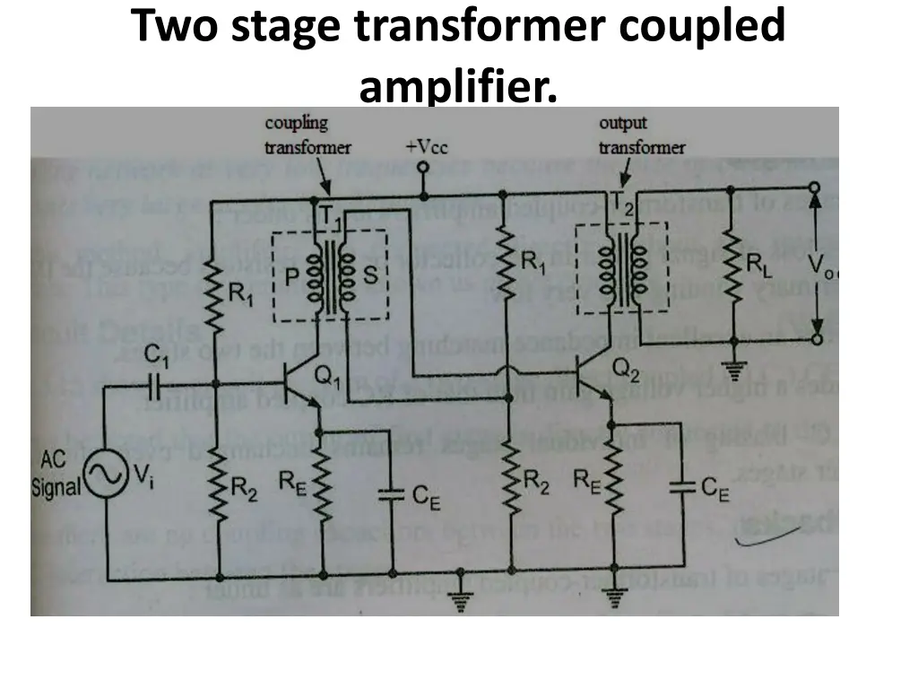 two stage transformer coupled amplifier