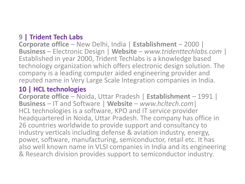 9 trident tech labs corporate office new delhi