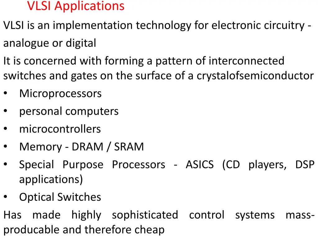 vlsi applications