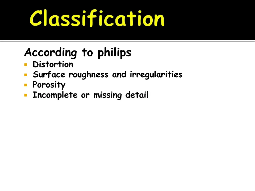 according to philips distortion surface roughness