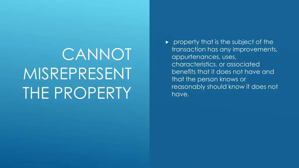 property that is the subject of the transaction