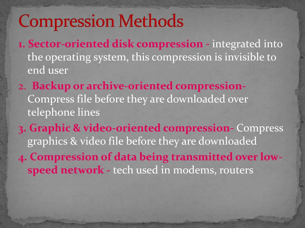 compression methods