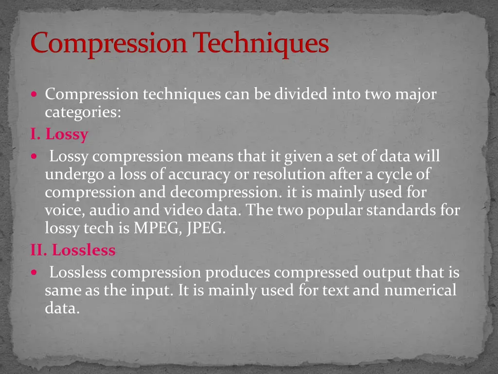 compression techniques