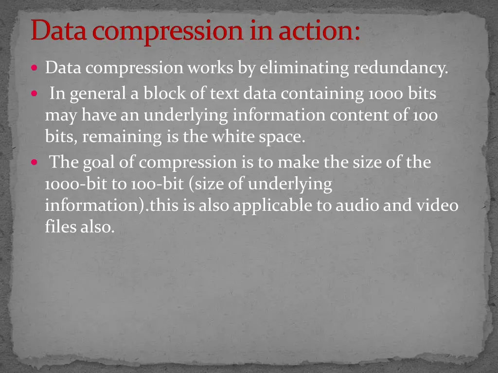 data compression in action