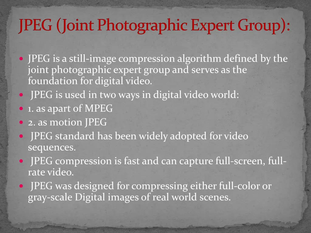 jpeg joint photographic expert group