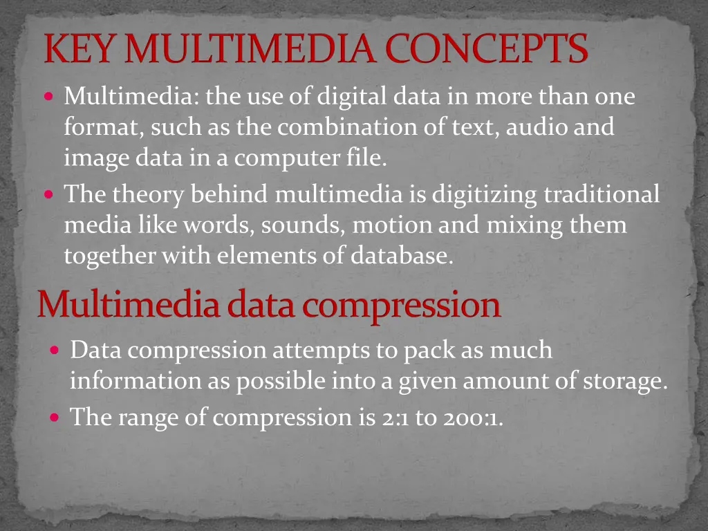 key multimedia concepts