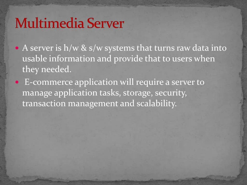 multimedia server