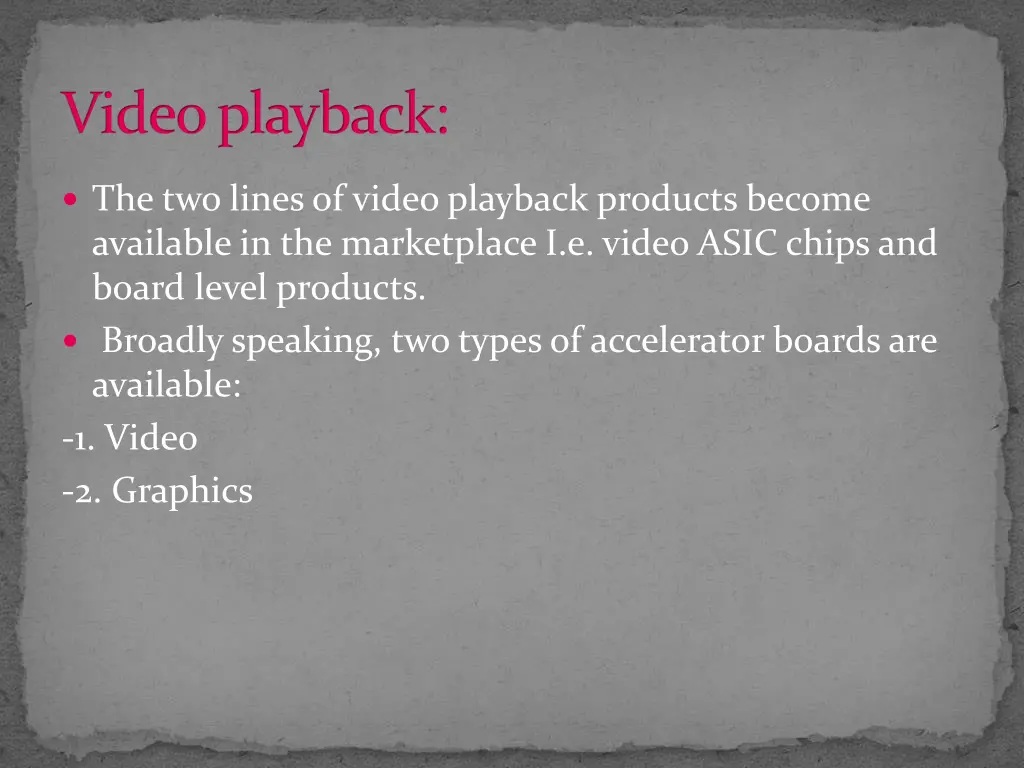 video playback