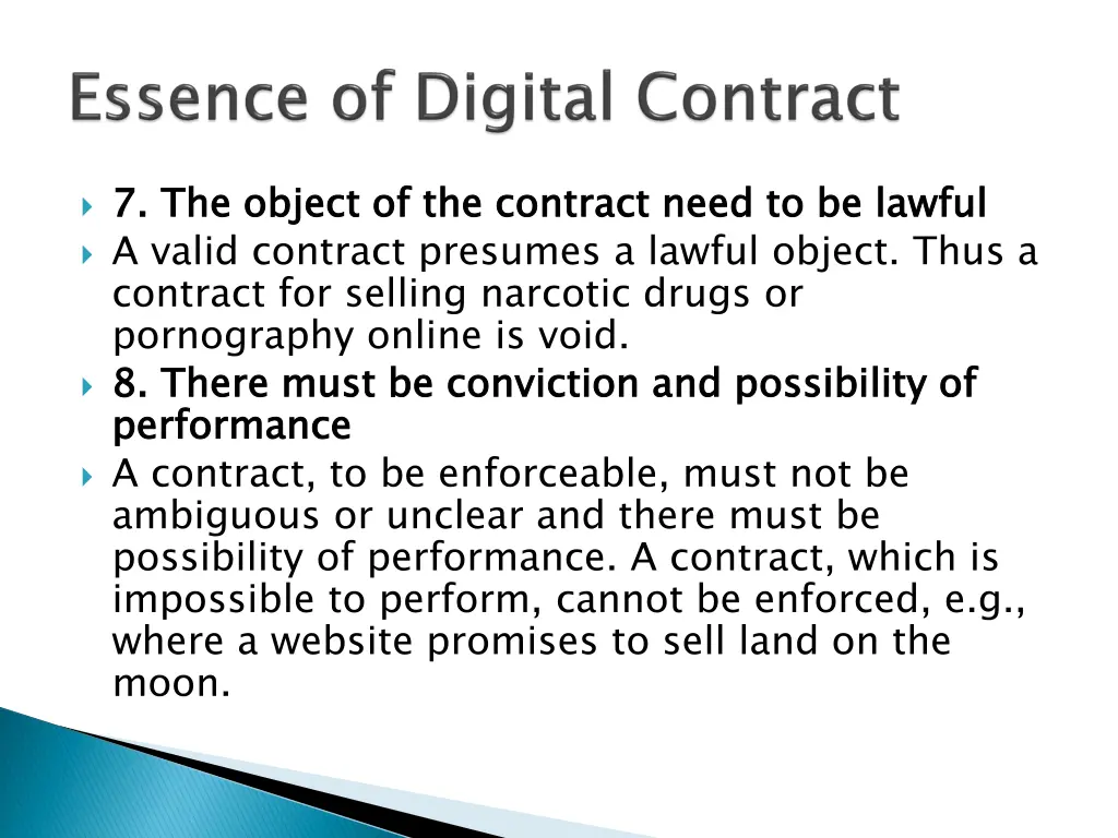 7 the object of the contract need to be lawful