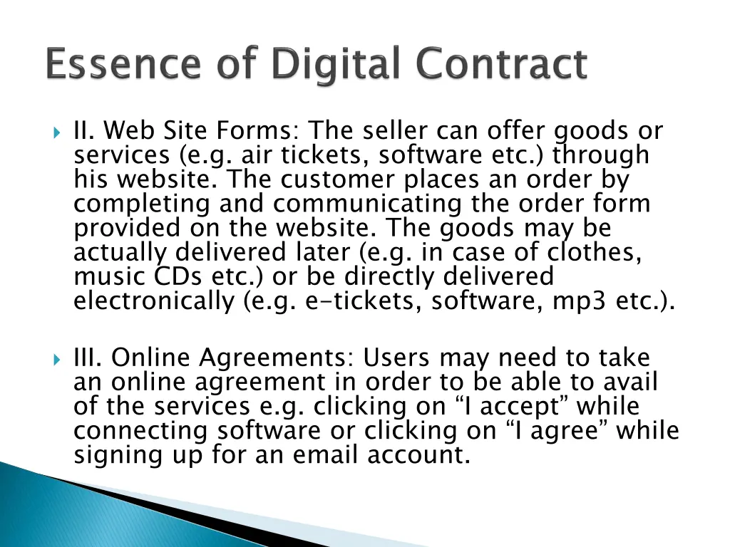 ii web site forms the seller can offer goods