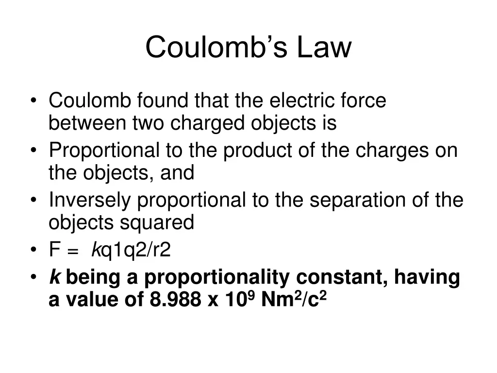 coulomb s law