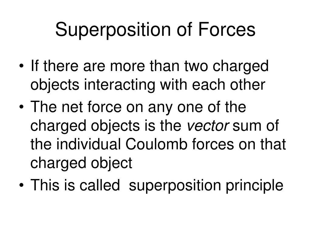 superposition of forces