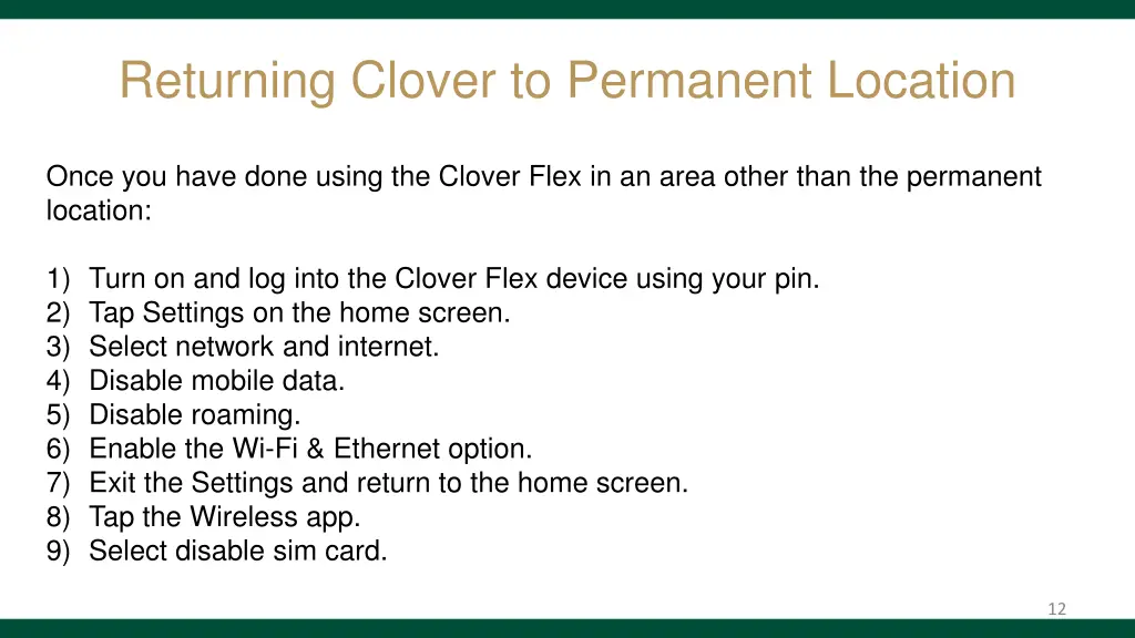 returning clover to permanent location