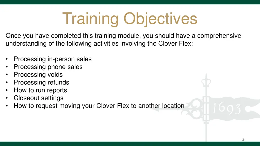 training objectives