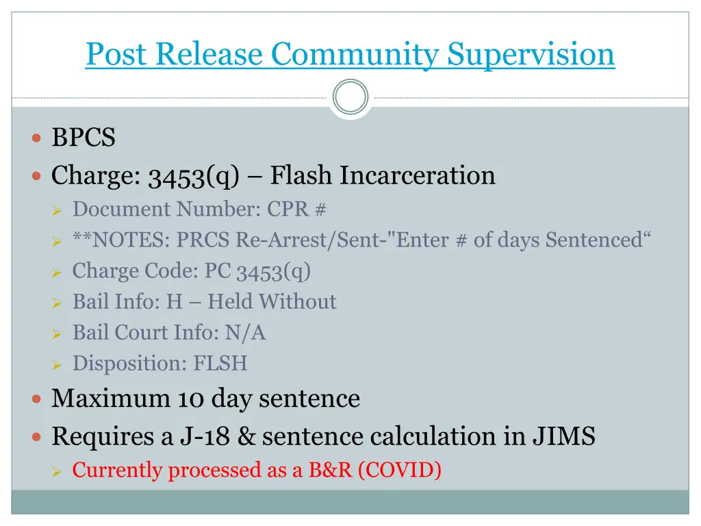 post release community supervision