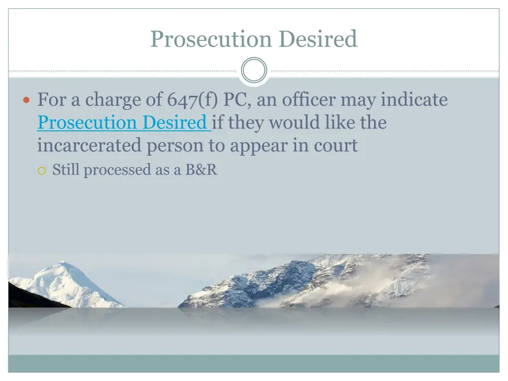 prosecution desired