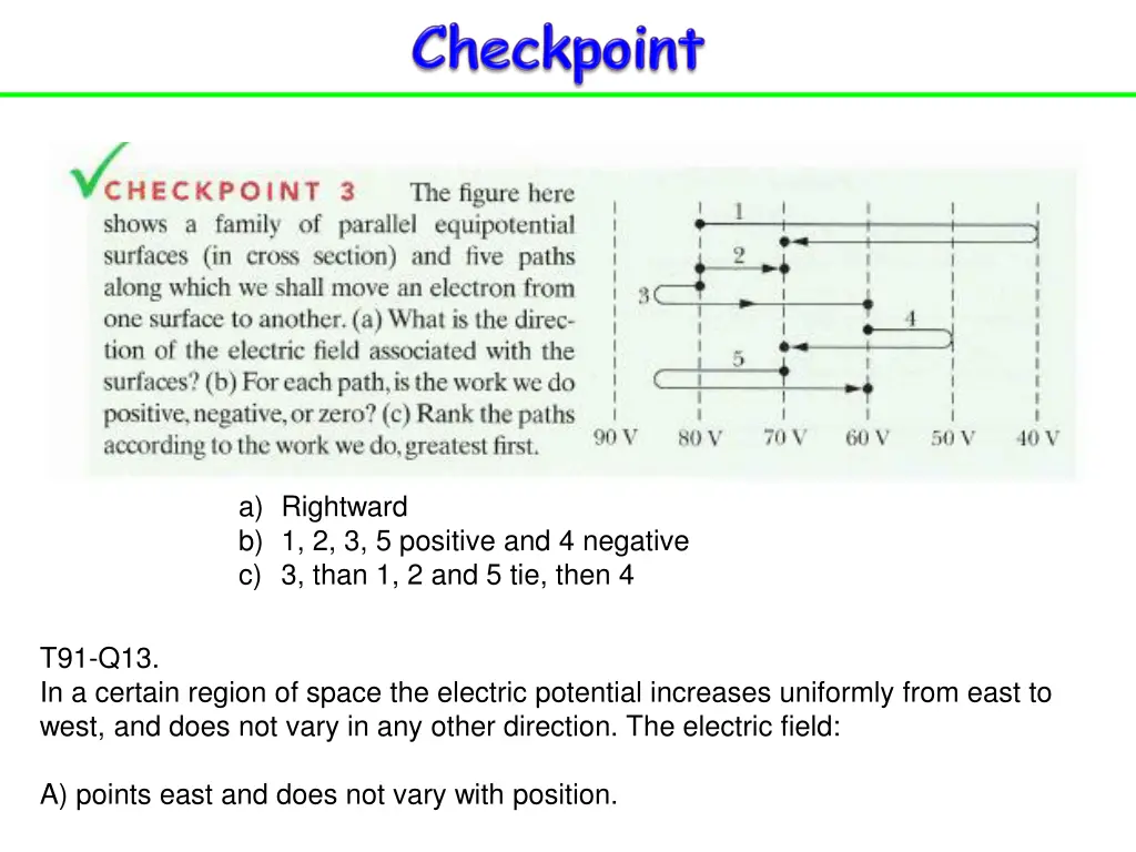 a rightward b 1 2 3 5 positive and 4 negative