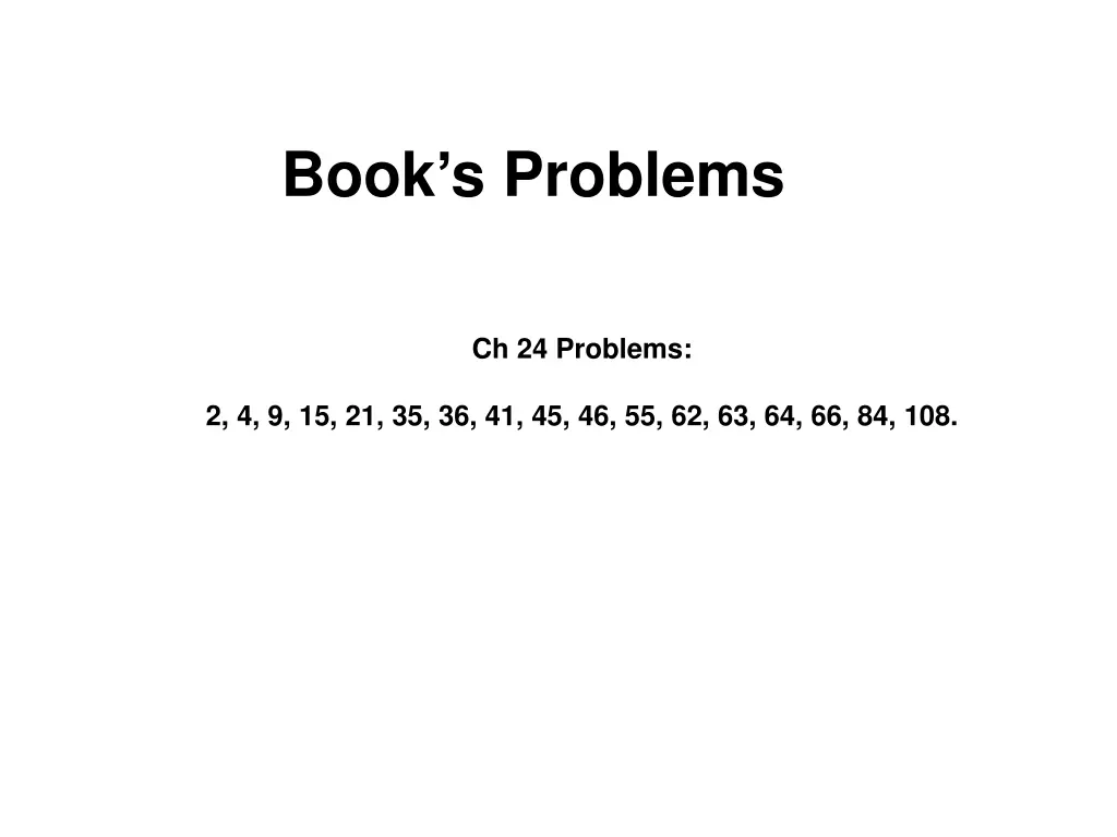 book s problems