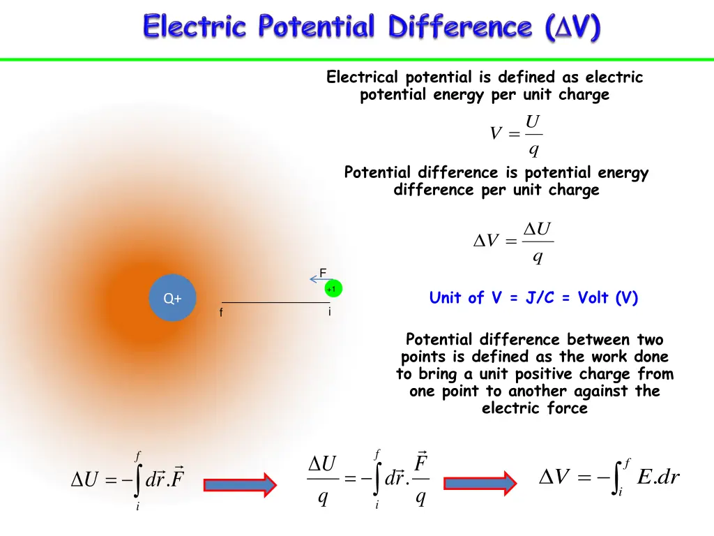 electrical potential is defined as electric