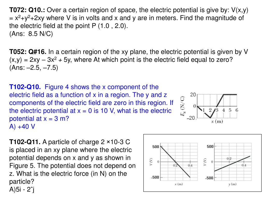 t072 q10 over a certain region of space