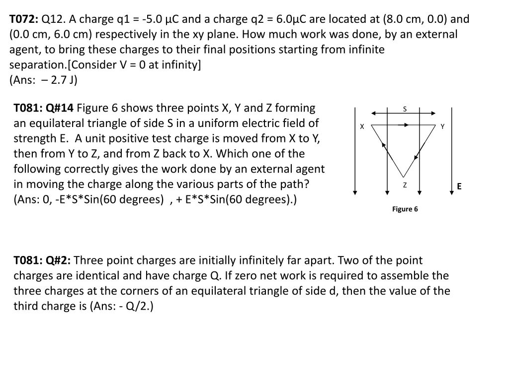 t072 q12 a charge q1 5 0 c and a charge