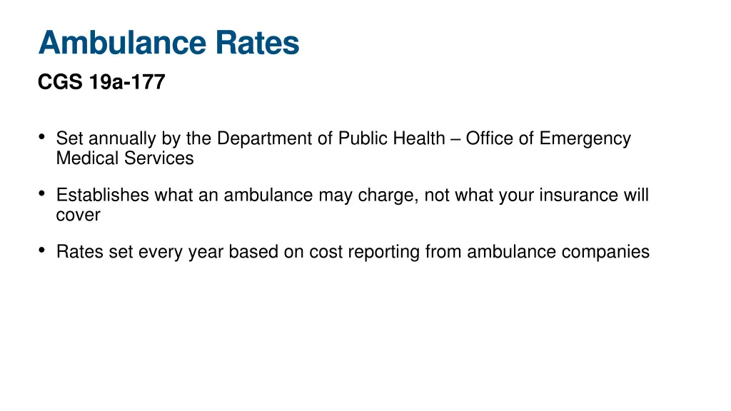 ambulance rates cgs 19a 177