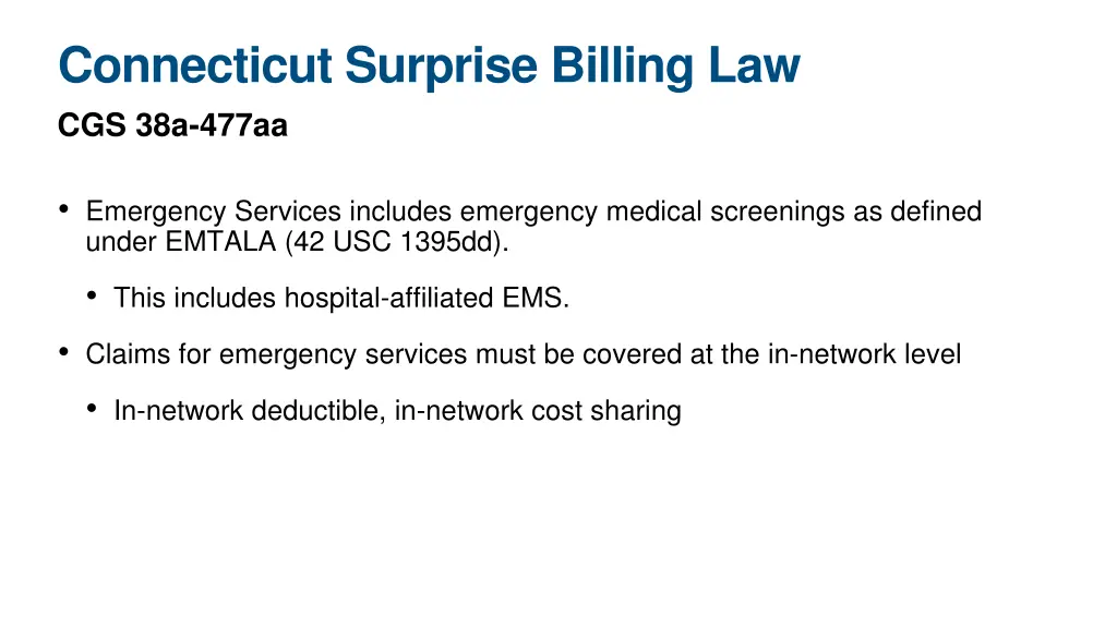 connecticut surprise billing law cgs 38a 477aa