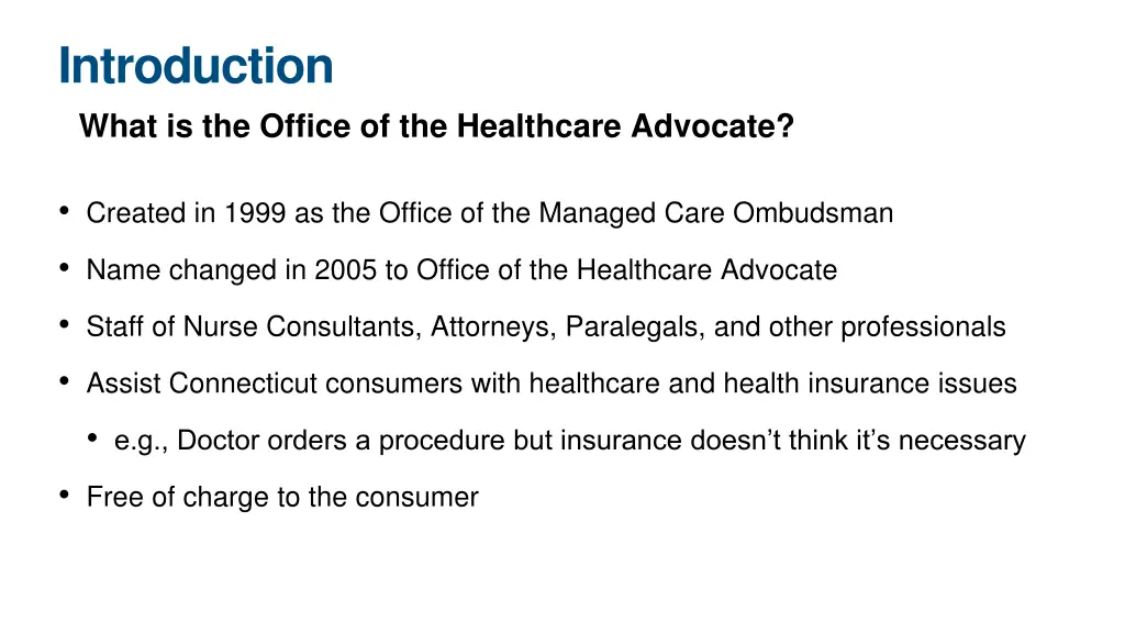 introduction what is the office of the healthcare