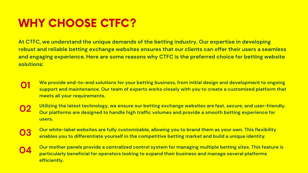 at ctfc we understand the unique demands