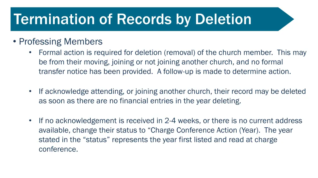 termination of records by deletion 1