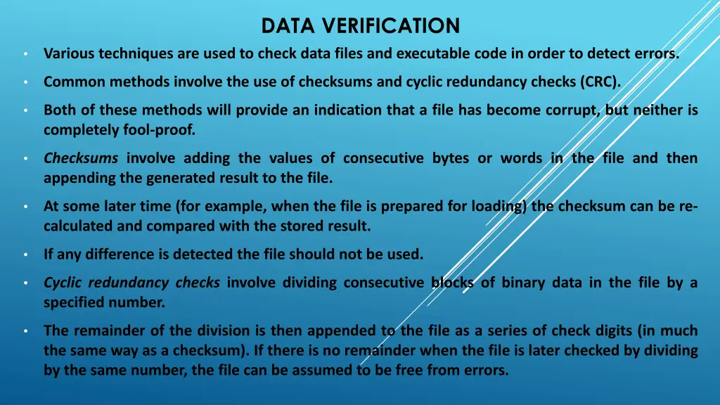 data verification