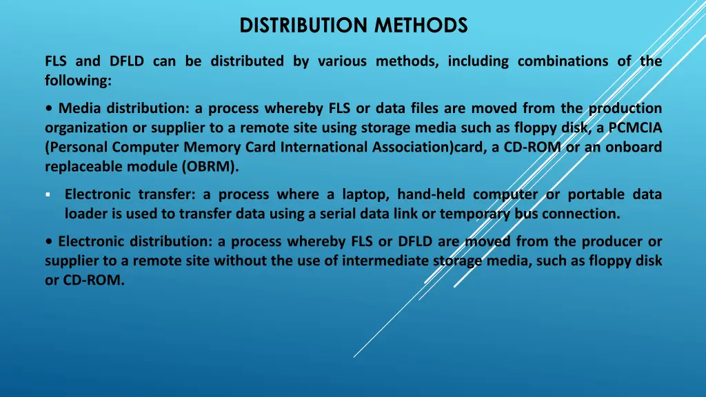 distribution methods