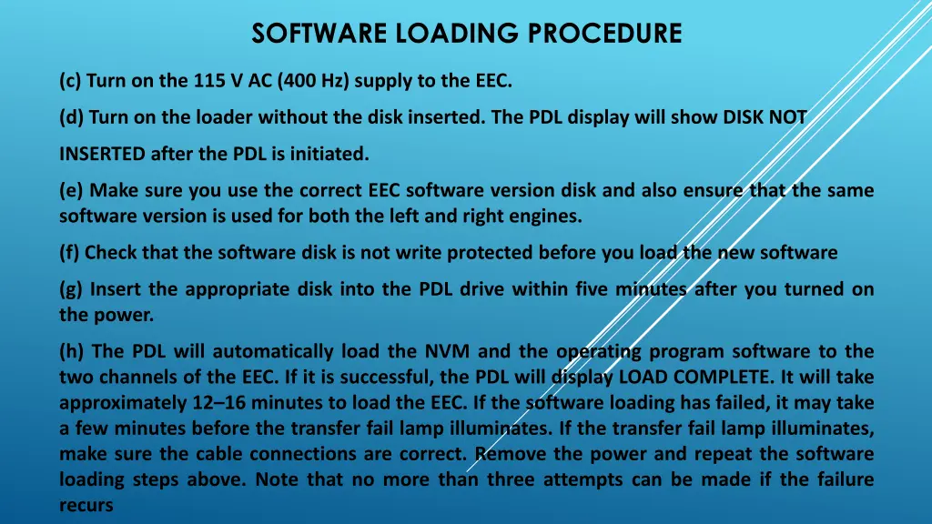 software loading procedure 1