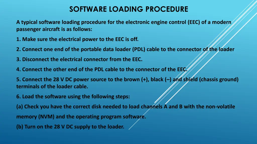 software loading procedure