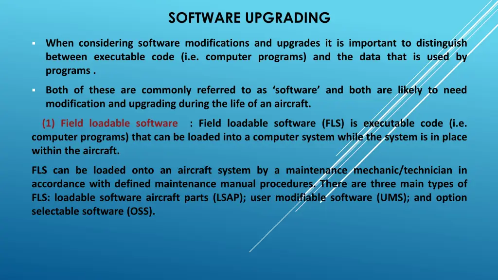 software upgrading