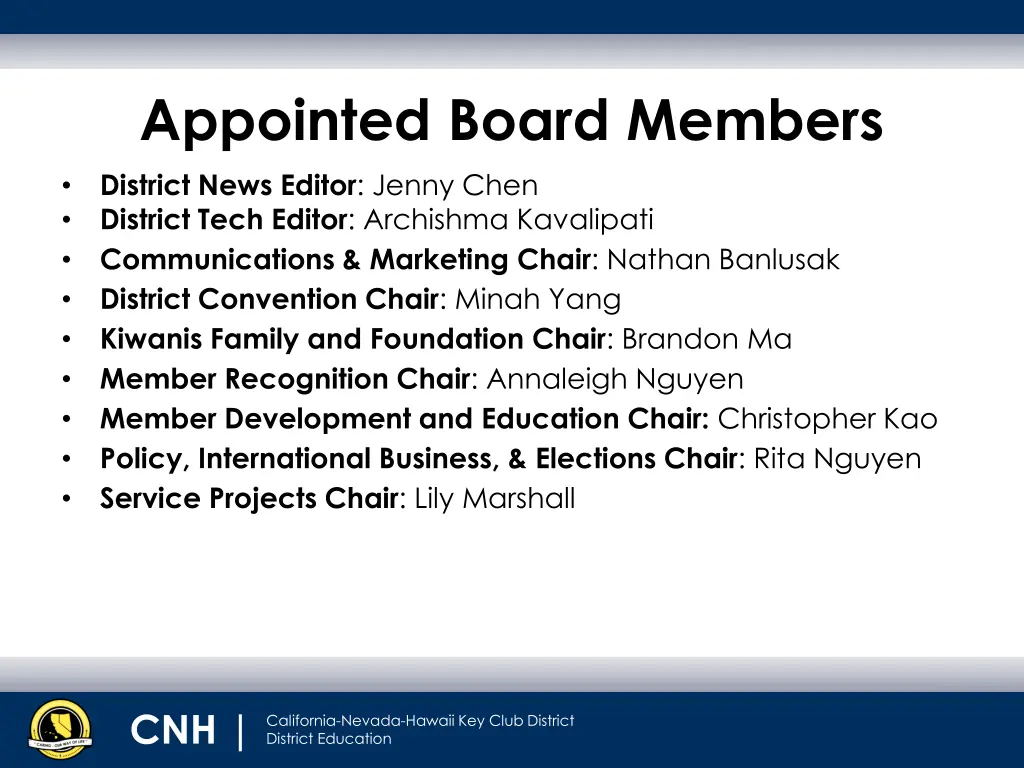 appointed board members