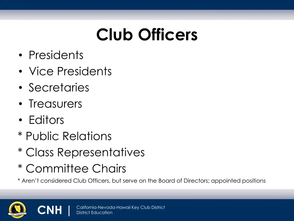 club officers