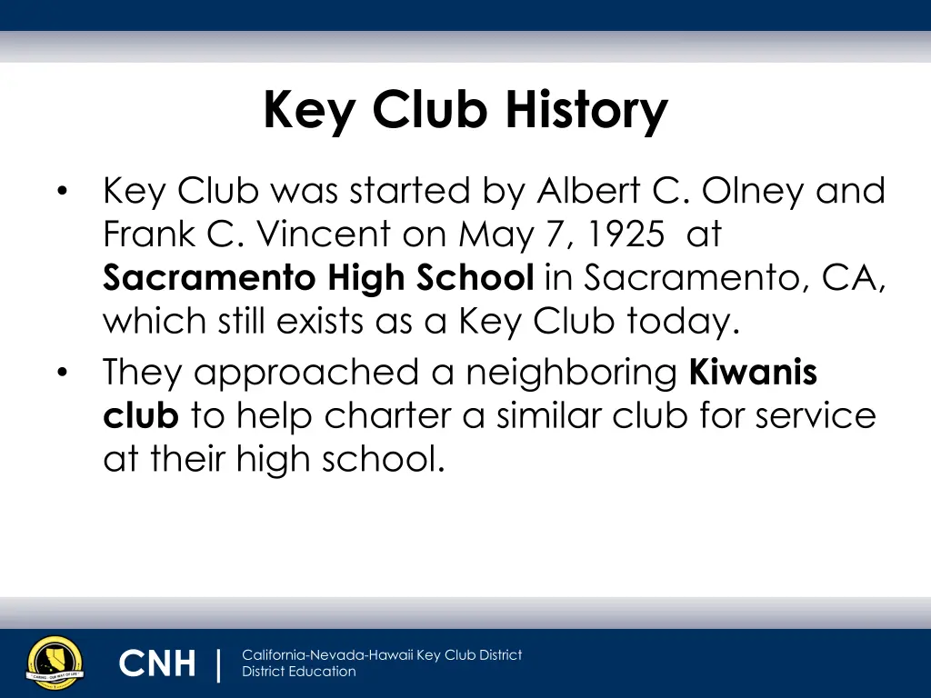 key club history