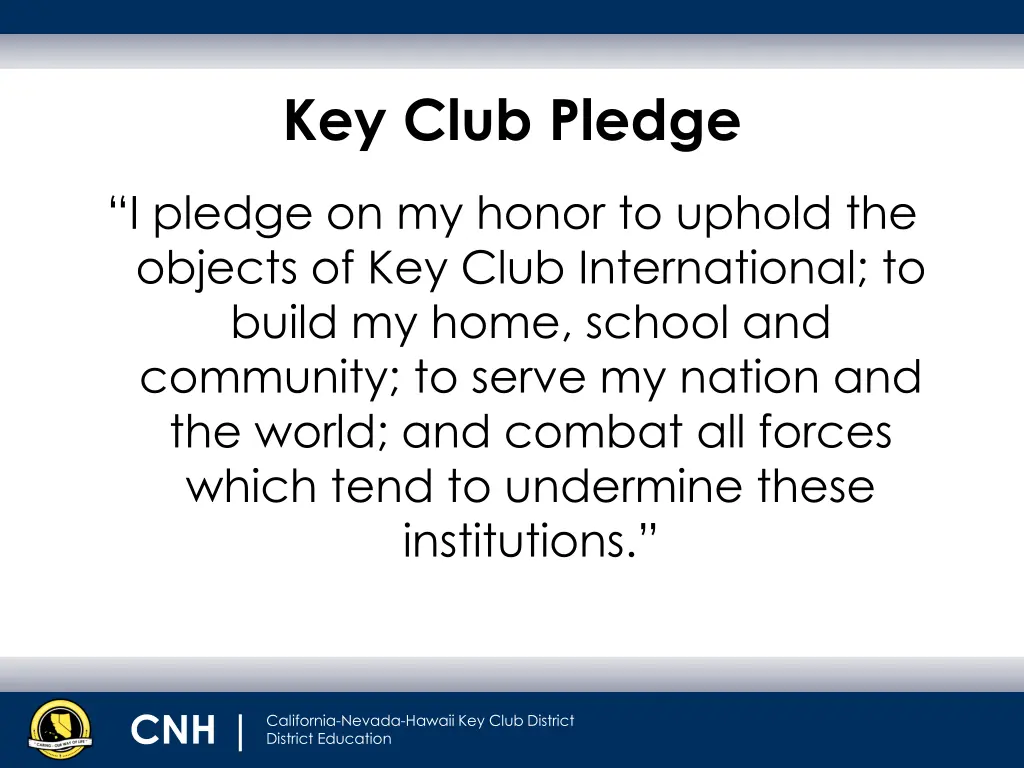 key club pledge