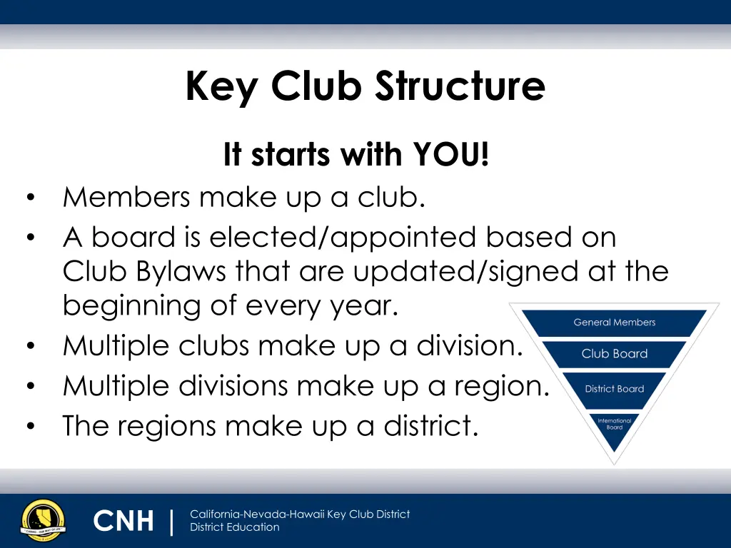 key club structure