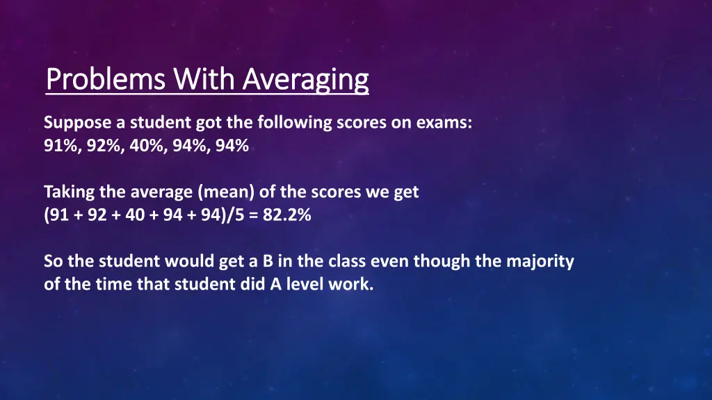 problems with averaging problems with averaging