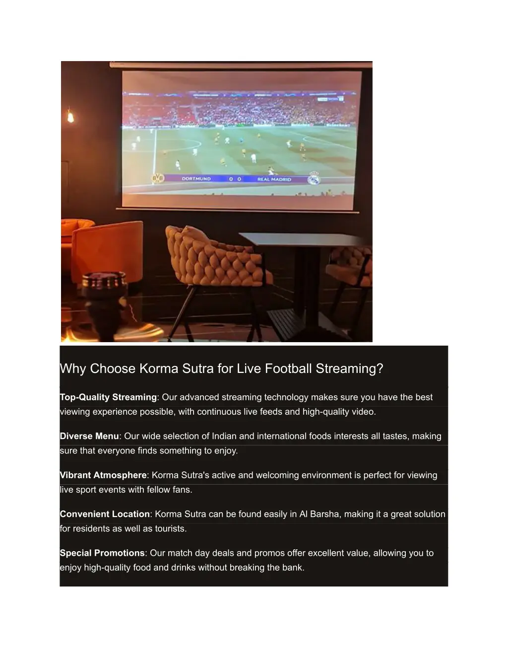 why choose korma sutra for live football streaming