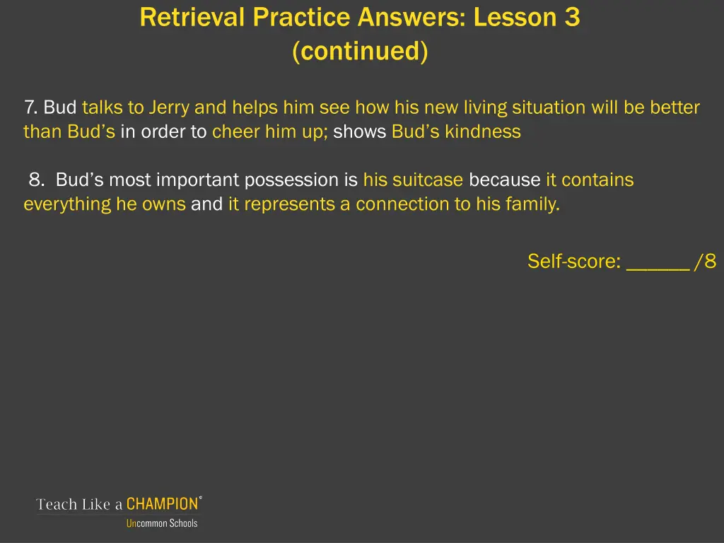 retrieval practice answers lesson 3 continued