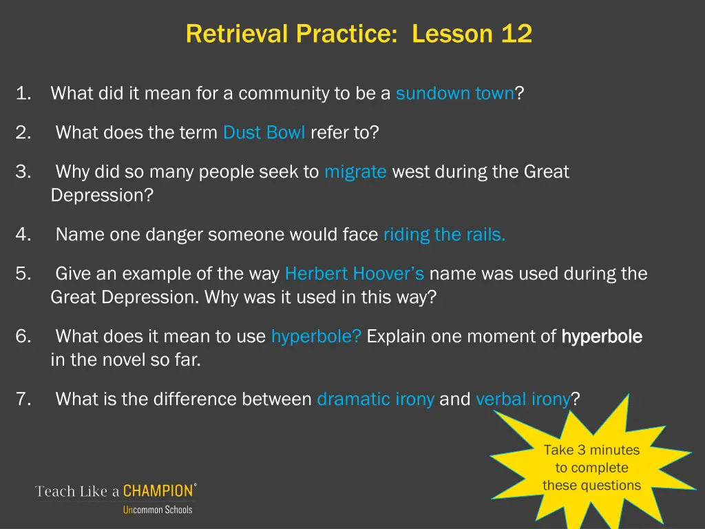 retrieval practice lesson 12