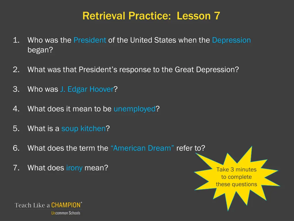 retrieval practice lesson 7