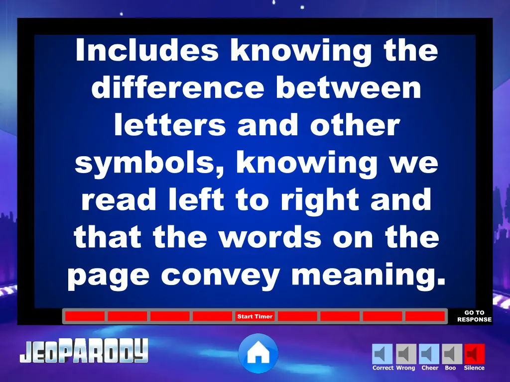 includes knowing the difference between letters