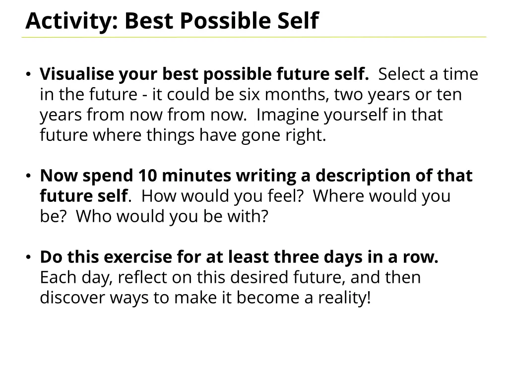 activity best possible self