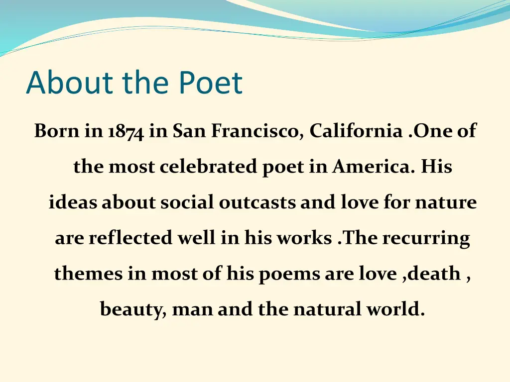 about the poet