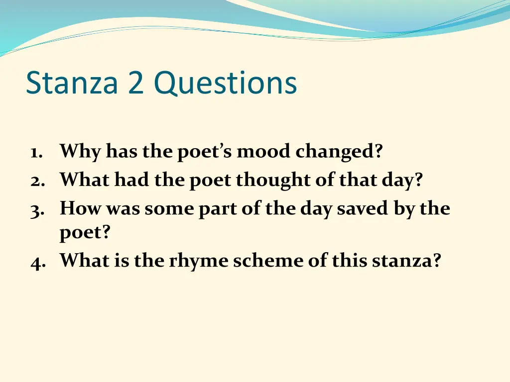 stanza 2 questions