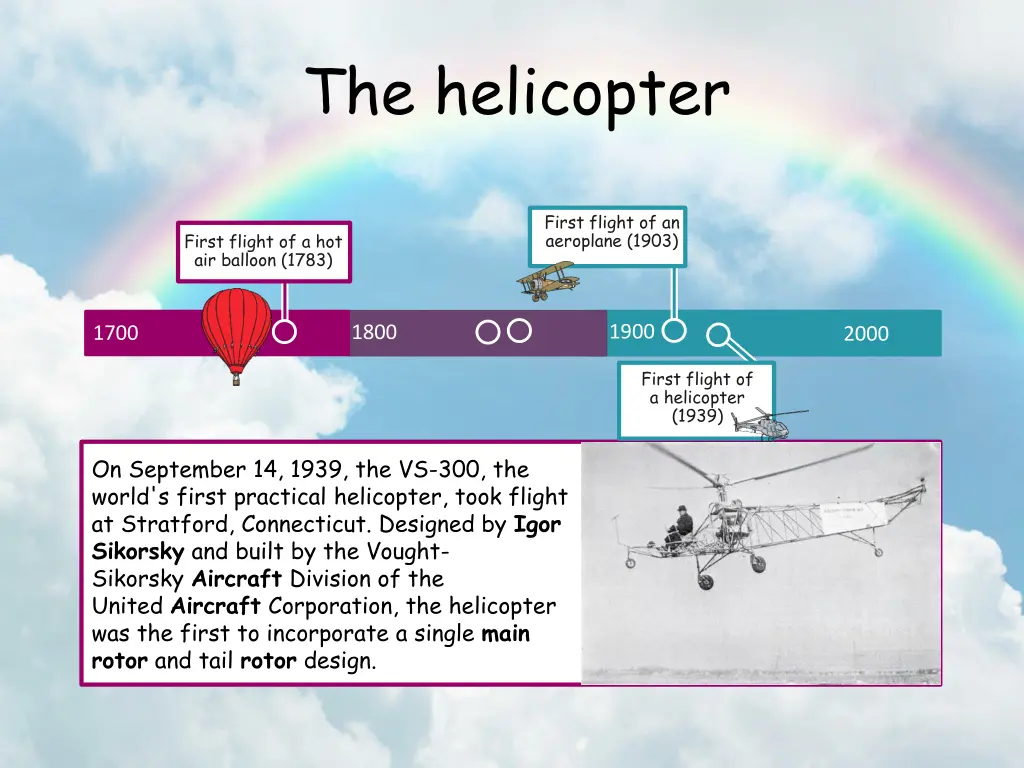 the helicopter